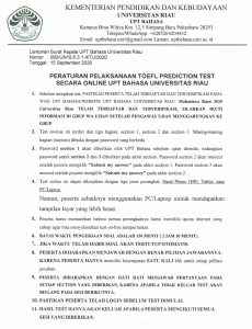 Informasi Pretest TOEFL PREDICTION UPT Bahasa Bagi Mahasiswa Baru ...